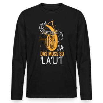 Bariton Musiker Blasmusiker Baritonist Blaskapelle - Männer Premium Bio Langarmshirt - Schwarz - Vorne - Nico (187cm)