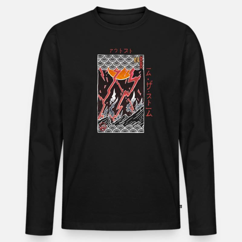 DER STURM. - Männer Premium Bio Langarmshirt - Schwarz