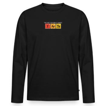 Lustiges Fürz-Aussenseiter-Wortspiel - Orange - Männer Premium Bio Langarmshirt - Schwarz - Vorne - Nico (187cm)