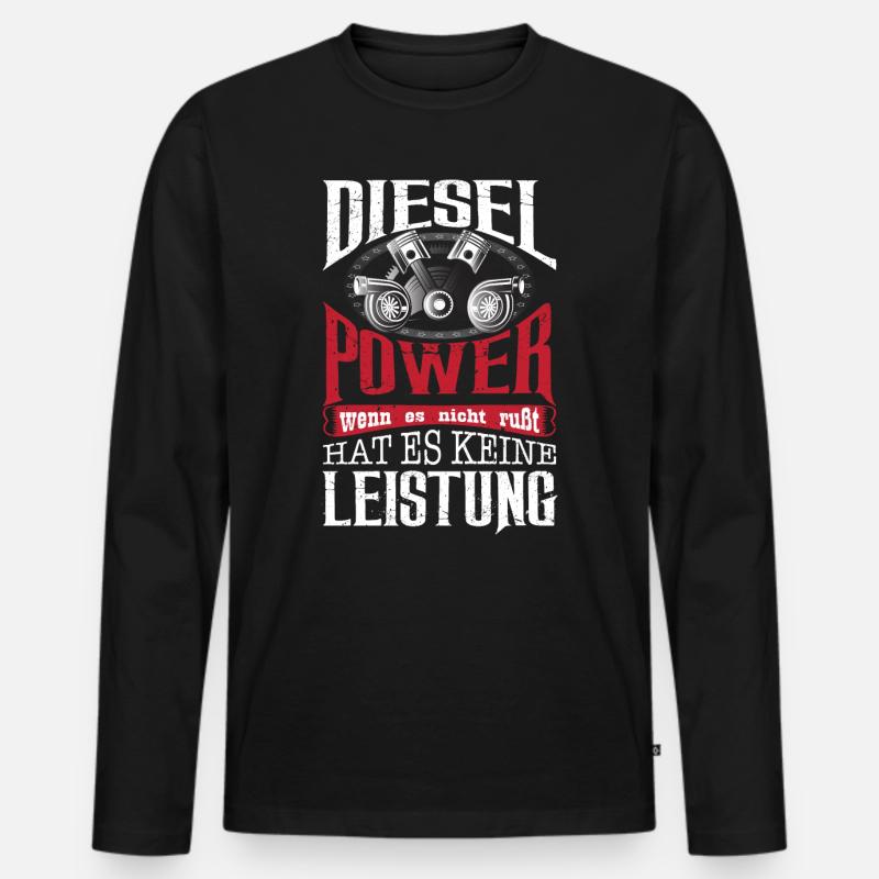 DIESEL POWER - Männer Premium Bio Langarmshirt - Schwarz