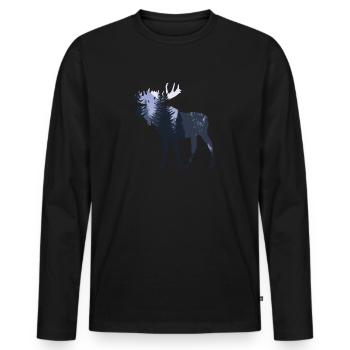 Élan - T-shirt manches longues Premium bio Homme - noir - Devant - Nico (187cm)