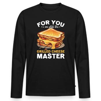 Love Grilled Cheese Please Cheesemaker Cheesy Food - T-shirt manches longues Premium bio Homme - noir - Devant - Nico (187cm)