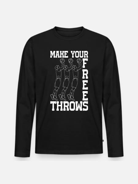 Make Your Free Throws 6 - Men's Premium Organic Long Sleeve Shirt - black