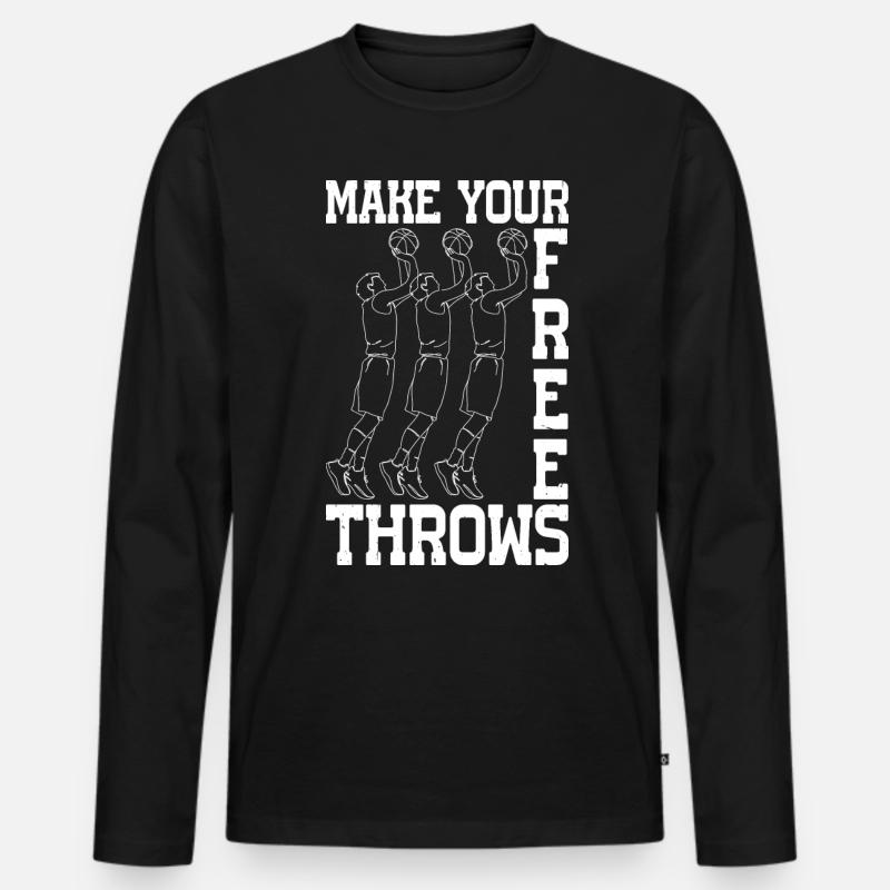 Make Your Free Throws 6 - Männer Premium Bio Langarmshirt - Schwarz