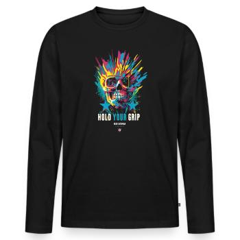 Hold Your Dip - Streetwear King - Männer Premium Bio Langarmshirt - Schwarz - Vorne - Nico (187cm)