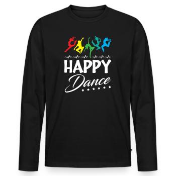 Happy Dance - Men's Premium Organic Long Sleeve Shirt - black - Front - Nico (187cm)