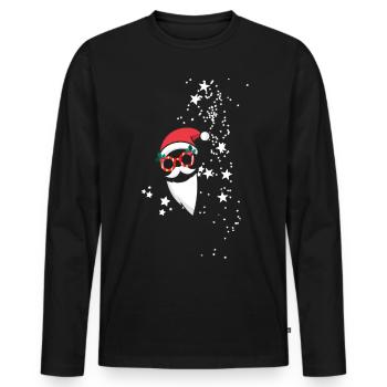 Étoiles, Or, Noël, Étoile, Père Noël - T-shirt manches longues Premium bio Homme - noir - Devant - Nico (187cm)