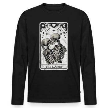 Das Tarot der Liebenden - Männer Premium Bio Langarmshirt - Schwarz - Vorne - Nico (187cm)