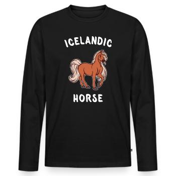Pferde Spruch Islandpferde Pferdeliebe Stute - Männer Premium Bio Langarmshirt - Schwarz - Vorne - Nico (187cm)