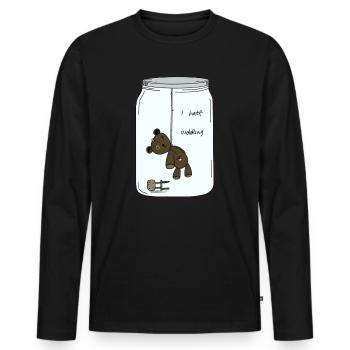 Je déteste les câlins - T-shirt manches longues Premium bio Homme - noir - Devant - Nico (187cm)