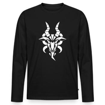 Capricorne Marées Ésotériques Horoscope Superstition - T-shirt manches longues Premium bio Homme - noir - Devant - Nico (187cm)