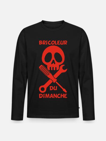 Bricoleur du dimanche (rouge) - T-shirt manches longues Premium bio Homme - noir