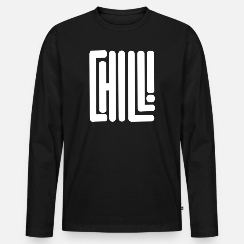 Just chill - Männer Premium Bio Langarmshirt - Schwarz