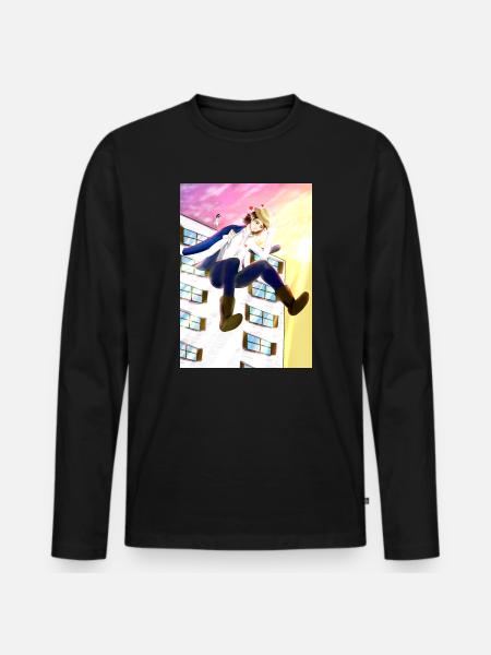Love - Men's Premium Organic Long Sleeve Shirt - black