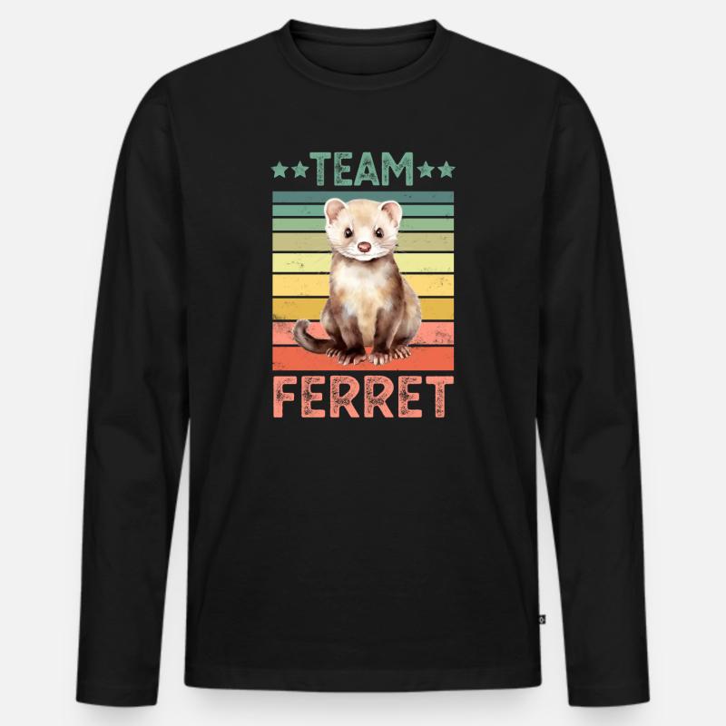 Frettchen - Männer Premium Bio Langarmshirt - Schwarz