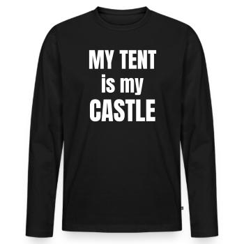 Camping in nature - Men's Premium Organic Long Sleeve Shirt - black - Front - Nico (187cm)