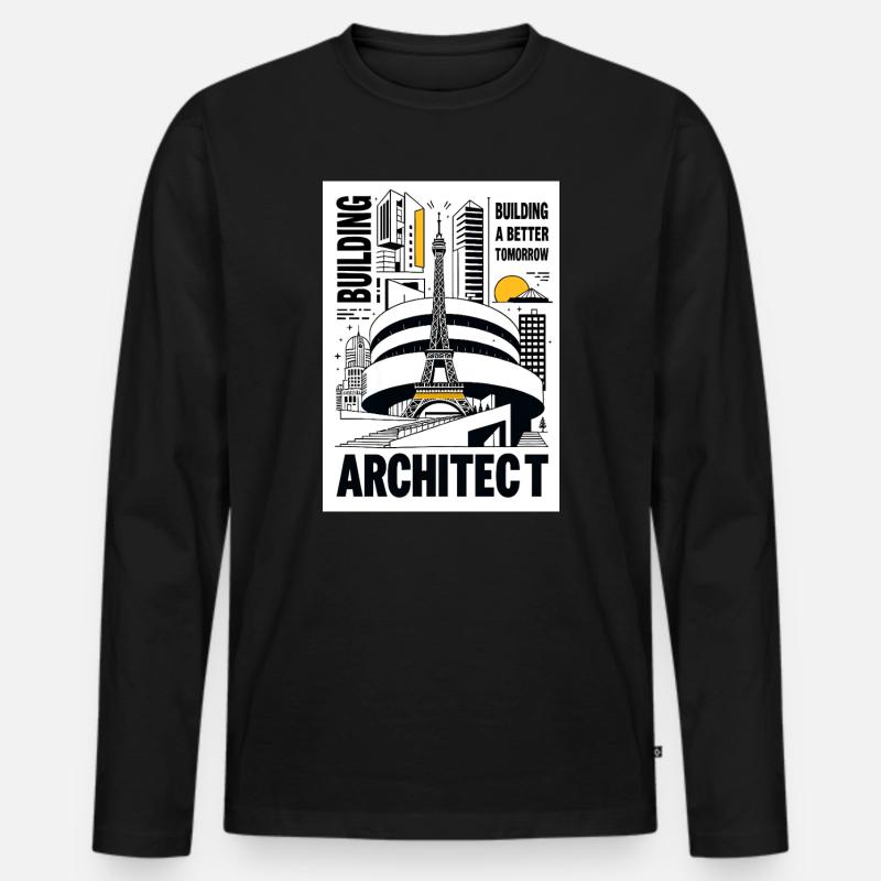 Architekt - Männer Premium Bio Langarmshirt - Schwarz