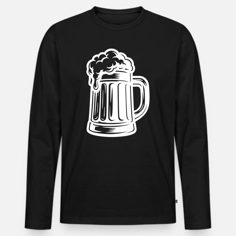 Bier Bierkrug Symbol - Männer Premium Bio Langarmshirt - Schwarz
