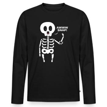 Bone Fracture Halloween Skeleton Bone Arm Fracture - Men's Premium Organic Long Sleeve Shirt - black - Front - Nico (187cm)