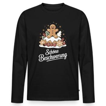 Nourriture sans limite Biscuits cadeaux agréables - T-shirt manches longues Premium bio Homme - noir - Devant - Nico (187cm)