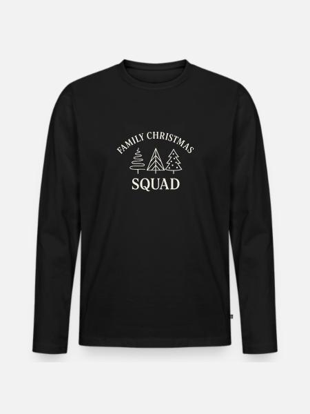 Family Christmas Tree Squad - Men's Premium Organic Long Sleeve Shirt - black