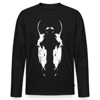 Silhouette Tête de Cheval Minimaliste - T-shirt manches longues Premium bio Homme - noir - Devant - Nico (187cm)