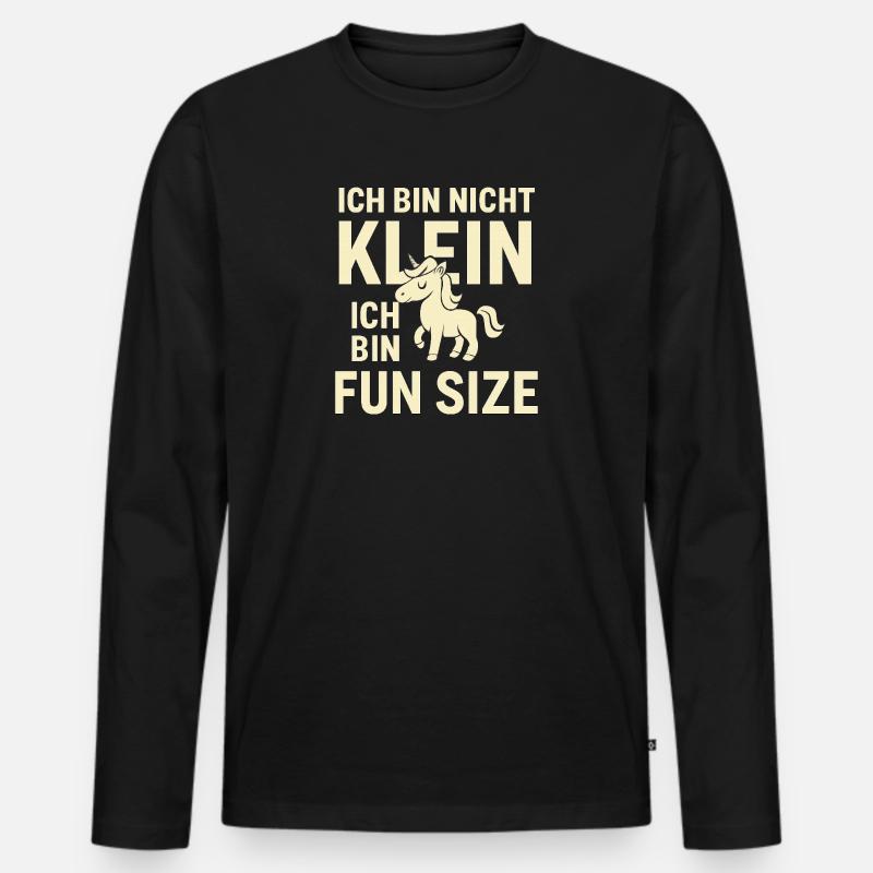 Ich bin nicht klein Einhorn Fun Size - Männer Premium Bio Langarmshirt - Schwarz