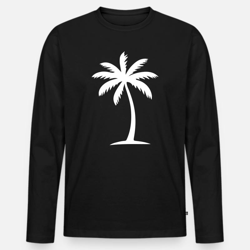 Palme Symbol - Männer Premium Bio Langarmshirt - Schwarz