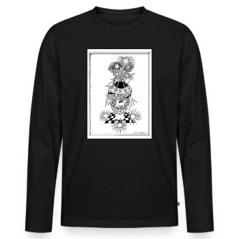 Flower_vase - Männer Premium Bio Langarmshirt - Schwarz - Vorne - Nico (187cm)