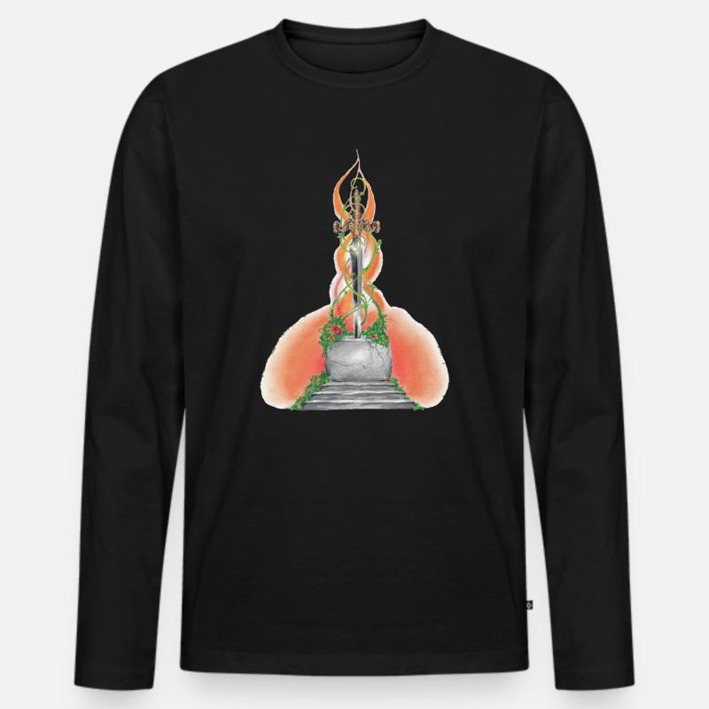 01. Kriegerseele - Männer Premium Bio Langarmshirt - Schwarz