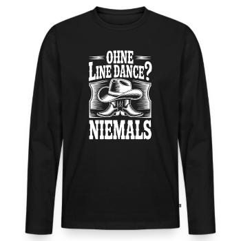 Line Dance Passion - Männer Premium Bio Langarmshirt - Schwarz - Vorne - Nico (187cm)