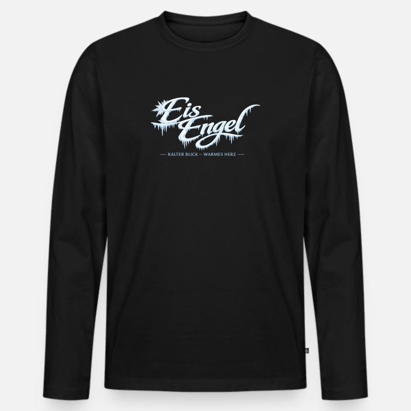 Eisengel: Kalter Blick, Warmes Herz - Männer Premium Bio Langarmshirt - Schwarz