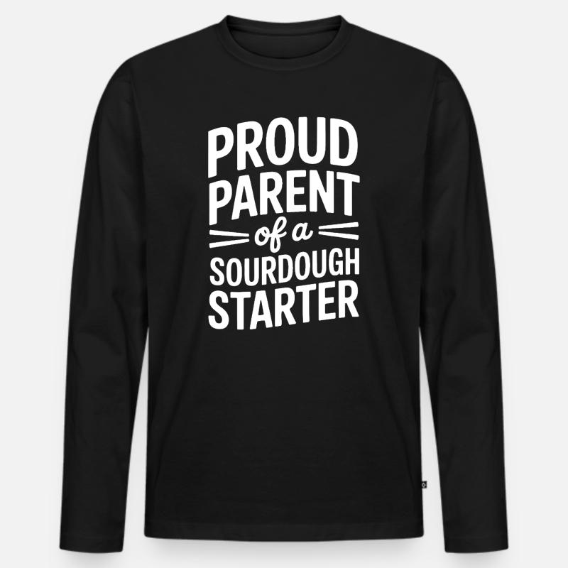Stolzer Elternteil eines Sauerteigstarters - Männer Premium Bio Langarmshirt - Schwarz