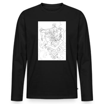 Isolated Craziness, Black and White variant - Men's Premium Organic Long Sleeve Shirt - black - Front - Nico (187cm)