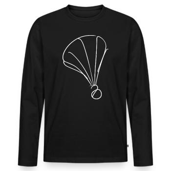 Federball Zeichnung - Männer Premium Bio Langarmshirt - Schwarz - Vorne - Nico (187cm)