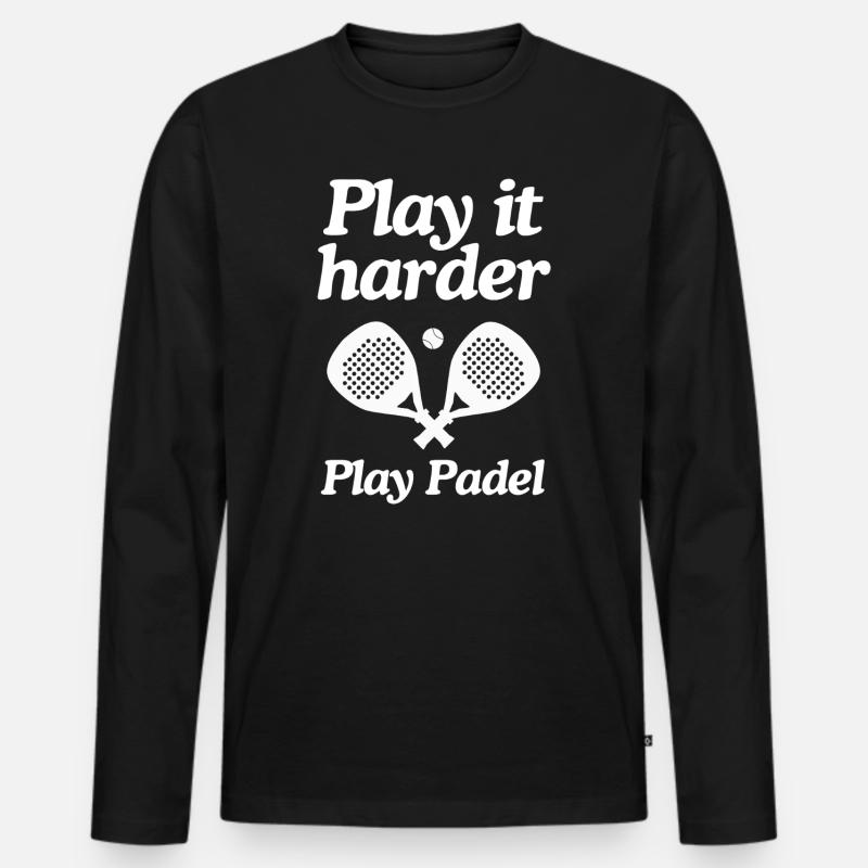 Play it harder – Paddle Logo - Männer Premium Bio Langarmshirt - Schwarz