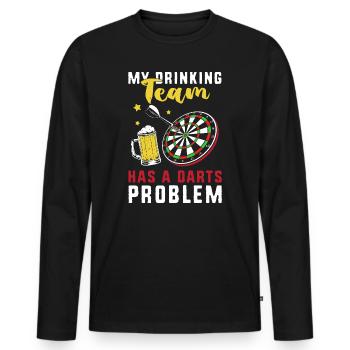 Dart Dartboard Dartpfeil - Men's Premium Organic Long Sleeve Shirt - black - Front - Nico (187cm)