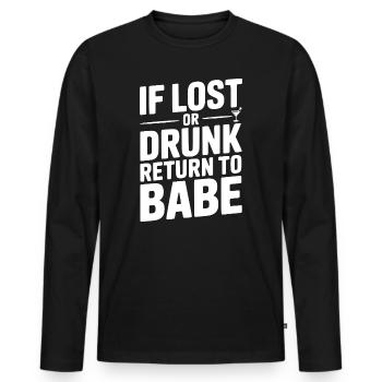 Si vous êtes perdu ou ivre, retournez à Babe - T-shirt manches longues Premium bio Homme - noir - Devant - Nico (187cm)