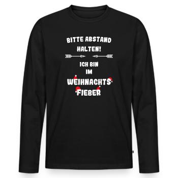 Lustiger Spruch zu Weihnachten - Männer Premium Bio Langarmshirt - Schwarz - Vorne - Nico (187cm)