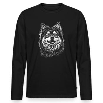 Finnischer Lapphund Portrait Hunde Hund - Männer Premium Bio Langarmshirt - Schwarz - Vorne - Nico (187cm)