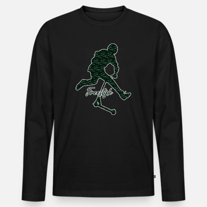 Freestyle-Roller - Männer Premium Bio Langarmshirt - Schwarz