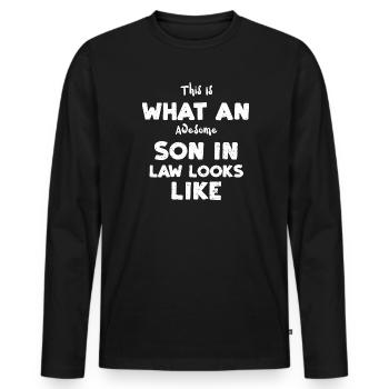 This Is What An Awesome Son In L... - Männer Premium Bio Langarmshirt - Schwarz - Vorne - Nico (187cm)