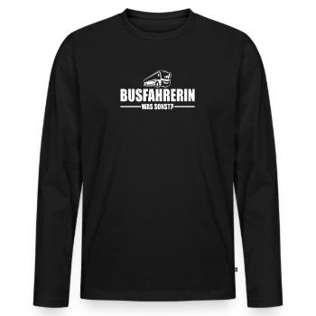 Busfahrerin was sonst - Männer Premium Bio Langarmshirt - Schwarz - Vorne - Nico (187cm)