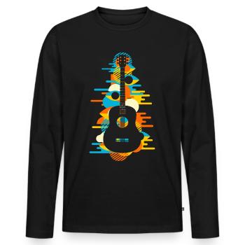 Akustische Gitarre Musikinstrument Lustig Geschenk - Männer Premium Bio Langarmshirt - Schwarz - Vorne - Nico (187cm)