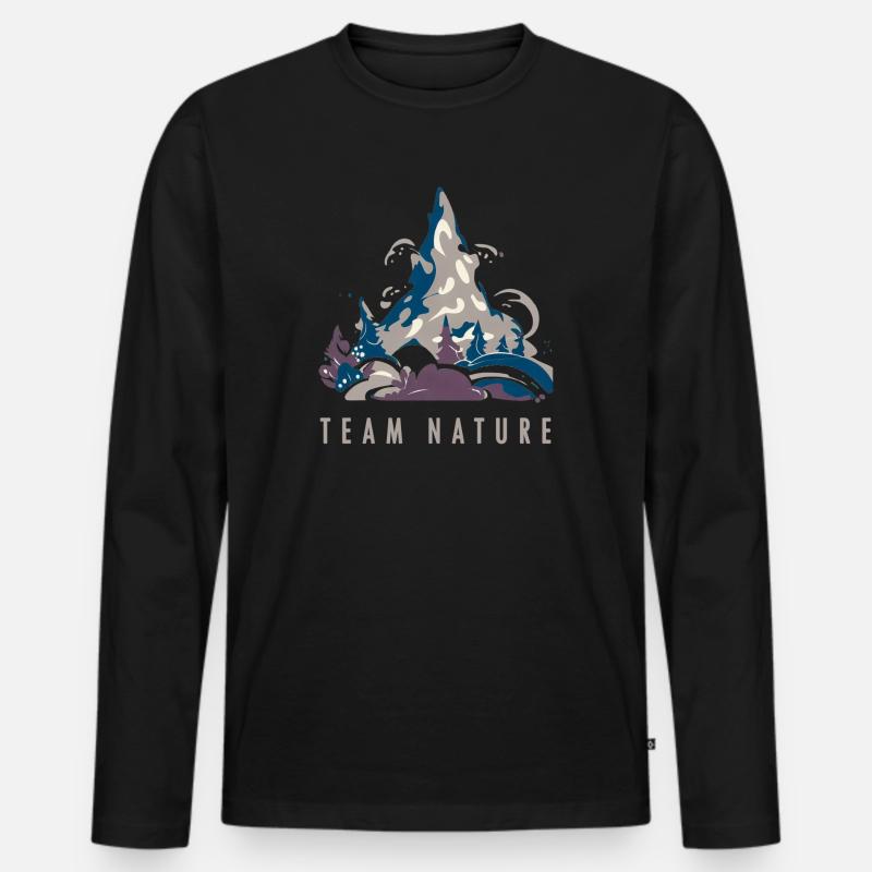 team nature - Männer Premium Bio Langarmshirt - Schwarz