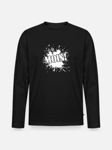 Moin - Männer Premium Bio Langarmshirt - Schwarz