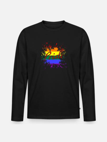 Pride LGBTQ - Männer Premium Bio Langarmshirt - Schwarz