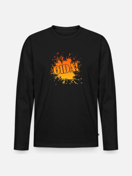 Oida! - Männer Premium Bio Langarmshirt - Schwarz