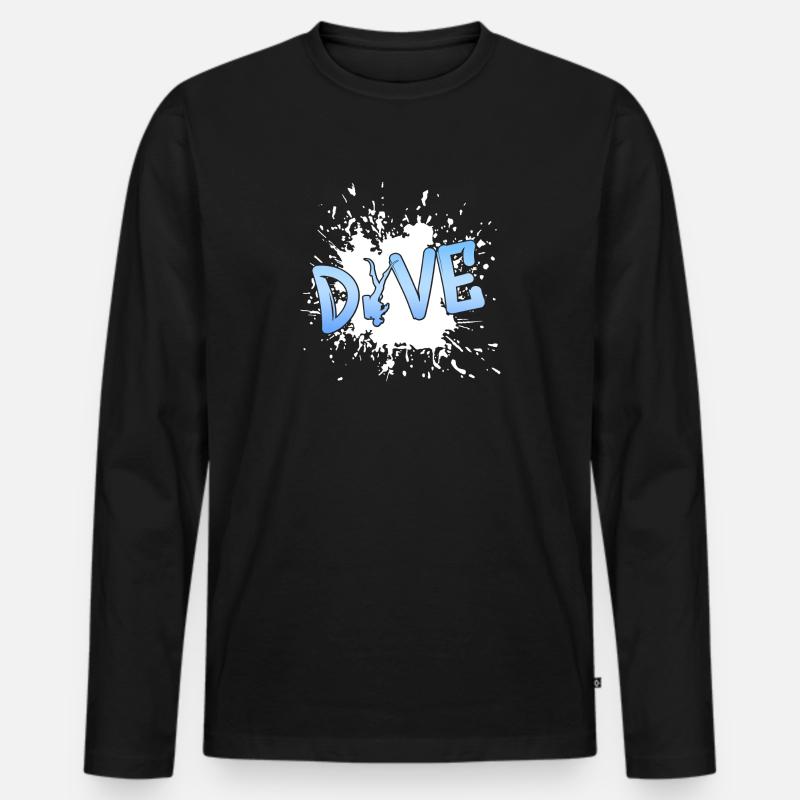 Dive Tauchen Scuba - Männer Premium Bio Langarmshirt - Schwarz