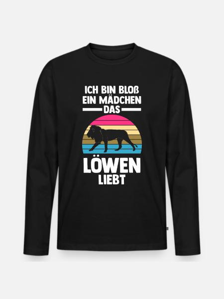 Löwe Löwen - Männer Premium Bio Langarmshirt - Schwarz